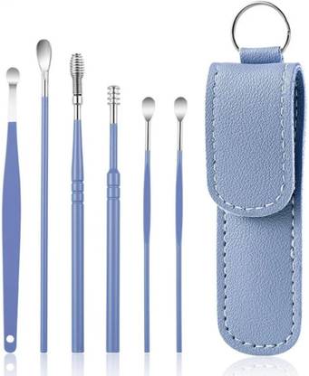 Koccido 6 Pcs Resuable Ear Cleaner Tool Set with Storage Leather Pouch