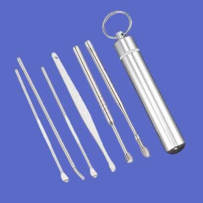 asija makeovers 6 PCS Ear Cleansing Tool Set with Keychain Box | Earwax Removal Kit |