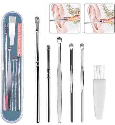 Kinemo Enterprise Ear Wax Cleaner Kit - 6 in 1 Ear Cleaning Tool Set with Storage Box