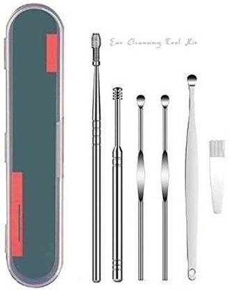 Hudabird 6 Pcs Ear Cleaning Tool Set ( Stainless Steel 6 Tools In Container )