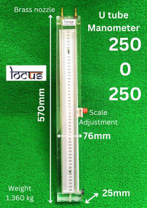 Locus U-Tube Manometer: Precision Pressure Measurement 250-0-250 MMWC Manometer