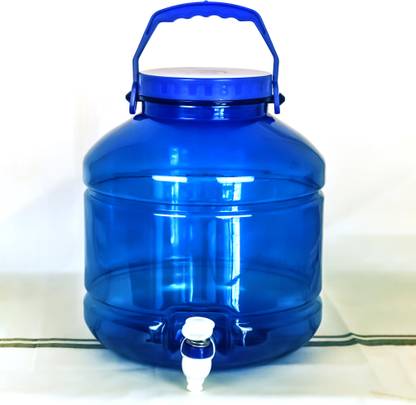BLVD Plastic Water can, Handle With Tap, Bottle Can, Blue-1 10000 ml