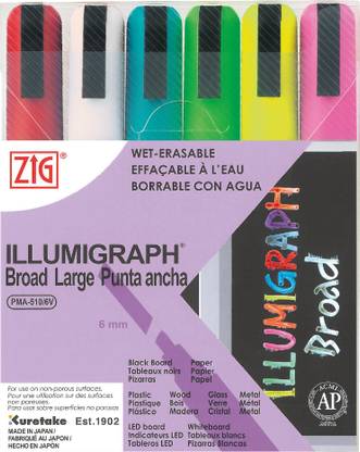 Zig ILLUMIGRAPH Broad 6 colors set