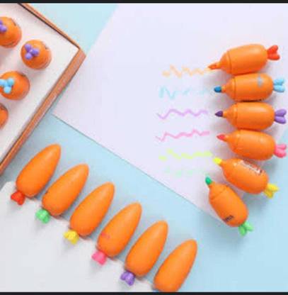 AMANVANI Markers for Student Set Of 6 Marker Pens|Chisel Tip Fine Grip Marker