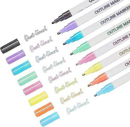 URBAN BOX Metallic Outliner,Journal Pens,Illustration,Coloring,Sketching & Drawing