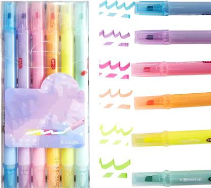 WISHKEY Non-Toxic Ink Double-Head Colorful Erasable Marker Pens for Multipurpose Uses