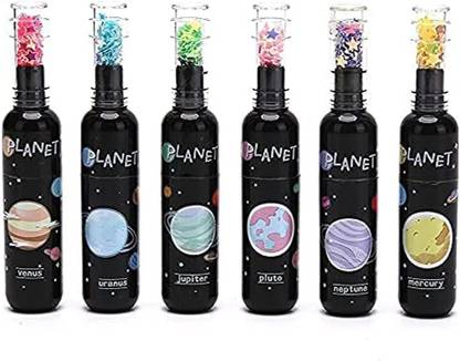 DGV Space Theme Bottle Shape Highlighters|Set Of 6 | Chisel Tip Fine Grip Marker Pen