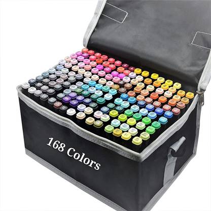 Arrolliant Alcohol Markers Professional Art Set 168 (Set of 168, multicolur)