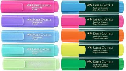 FABER-CASTELL Highlighter Set Of 10(5Pastel+5Normal)
