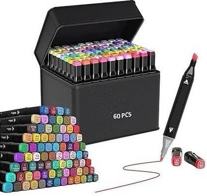 Corslet 60 Pc Alcohol Markers Set Colour Marker Pen Art Markers