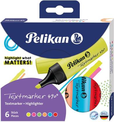 Pelikan Highlighter Marker, Chisel Tip, Pack OF 6