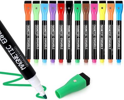 Climberty Dry Erase Markers Fine Tip - Fine Point Dry Erase Markers with Eraser, Dry