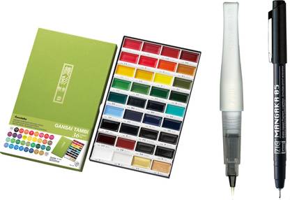 Zig Special Illustration Set GANSAI TAMBI 36 colors set,CNM-05 & Wink of Stella GL
