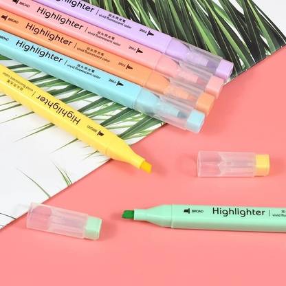 SKOFRI Soft Tip Double Head Highlighter pen Light Color Marker pen Drawing Pen