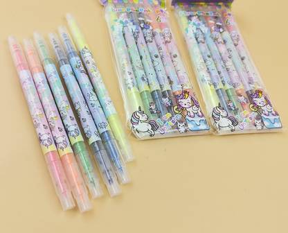 Paper Bear Unicorn 2 tip highlighter set of 3