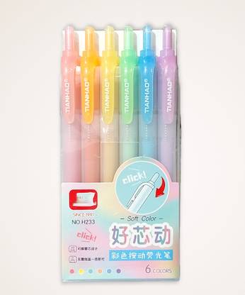 triple paper Click Soft Color Highlighters Pen Set