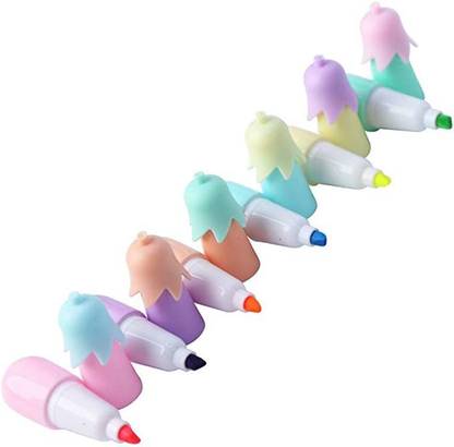 Shizuka Mini Highlighters Eggplant Vegetable 6 Pcs Pocket Highlight Set (Pack of 6)