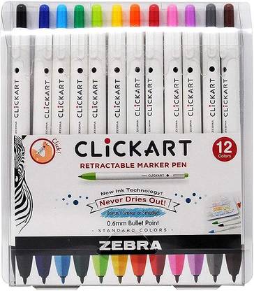Zebra Bo Water-Based Pen Clicker Color Set WYSS22-12CST