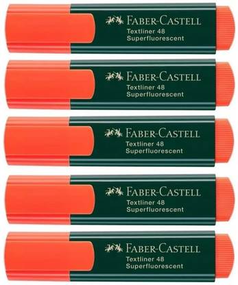 BRAND HOME Faber Castell Classic Textliner Pen Set of 5 Marker Orange Colour Highlighter