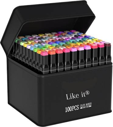 Like it Art Markers Professional Art Acohol Based Fine and Chisel Tip set of 100