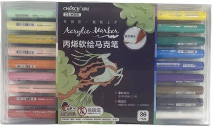 53 Arts 36 Color Acrylic Marker Brush Pen