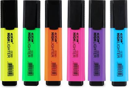 GXIN Highlighter Pen, Aesthetic Highlighter Marker, Water Based, Quick Dry, No Bleed