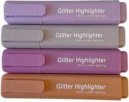Prezzie Villa Pack of 4 Metallic Glitter Highlighters