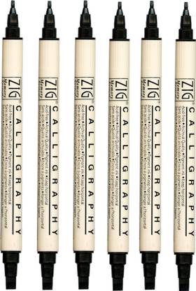 Zig Calligraphy Dual Tip Markers BLACK 2mm,5mm,Square Tip For Professional Beginner