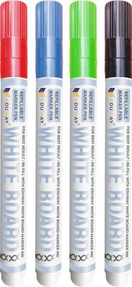 Eduway Whiteboard Marker Set of 4 |Easily Erasable Ink |(Assorted Ink Colours)