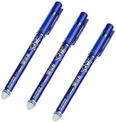 Arrolliant Blue Erasable Gel Pen with attached Magic Wipe Eraser (0.5mm Nib Size) Gel Pen