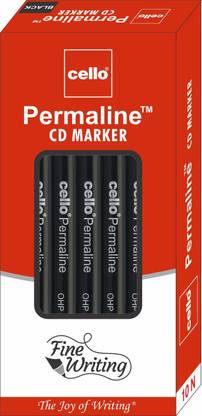 Cello Permaline Permanent Marker - Pack of 10 (Black)