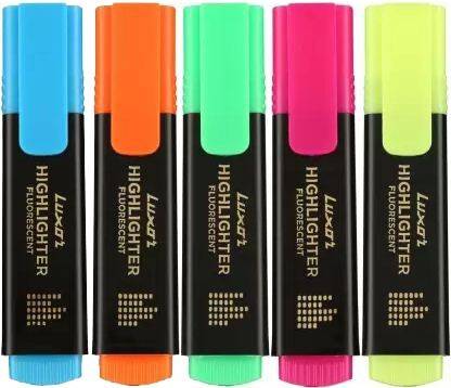 Omkara Highlighter - Multicolor - 1 packet in which five different colors.