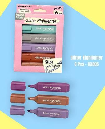 Leftright Glitter Highlighter Pen With 5 Colour Marker