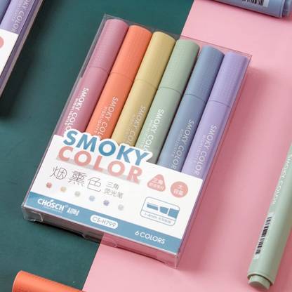 53 Arts Pastel Minimal Smoky Color Highlighters Set Of 6