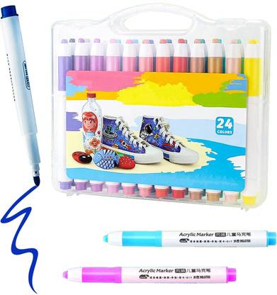 Kavid 24 pcs Marker crayon with carrying case for Kids, Easy Use and Storage
