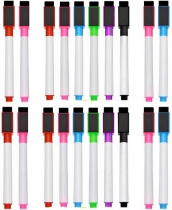 Pehrovin WHITEBOARD MARKER PENS WITH ERASER ( SET OF 20) WHITE BOARD MARKERS FOR USE IN SCHOOL, OFFICE ,KIDS ROOM, NOTICE BOARDS, AND FOR SMALL WHITEBOARD SLATES.( BLACK INK )