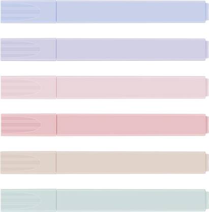 Daggeron Aesthetic Pastel Cute Highlighters | Mild Colors With Soft Chisel Tip | No Bleed