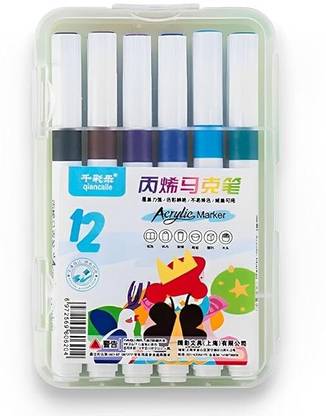 TAYLORED HOME Single Head Acrylic Marker Set 12 Fast-Drying
