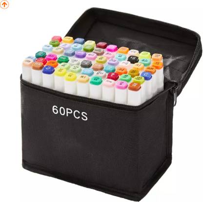 Wynhard 60 Pcs Color Marker set Alcohol Marker Pen Set Dual Colour Markers pen