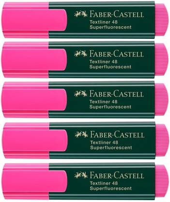 BRAND HOME FABER CASTELL Classic Textliner Pen Set of 5 Marker Pink Colour Highlighter