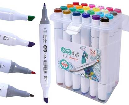 Ans 24 Tip Colorful Alcohol Art Markers Touch Cool Dual Tip Colorful Marker