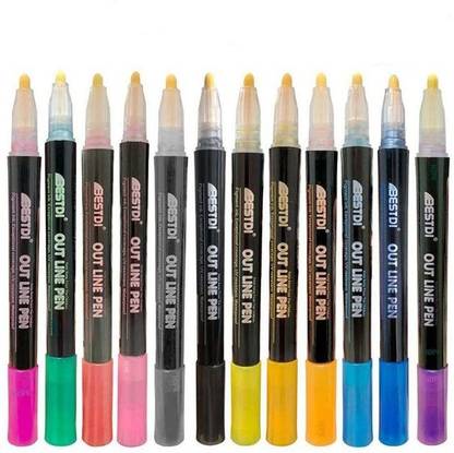 Definite Outline Pens with Silver Inputs for Decorations Projects Cards Makings
