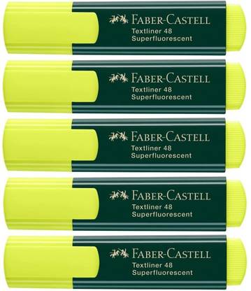 BRAND HOME FABER CASTELL Classic Textliner Pen Set of 5 Marker Yellow Colour Highlighter