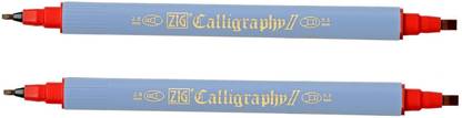 Zig Calligraphy Pens, CARMINE RED Colors Dual Tip Markers,