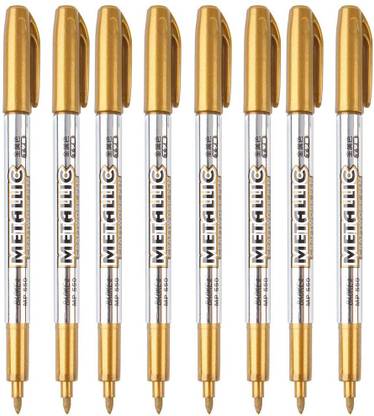 URBAN BOX Gold Metallic Permanent Markers for Artist Illustration,Crafts,Fabric,DIY