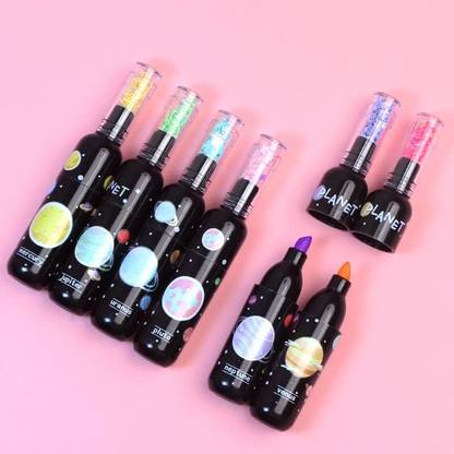 HARDSOSH Cute Space small Bottle Shape 6 Highlighters for kids for School