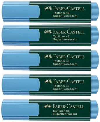 BRAND HOME FABER CASTELL Classic Textliner Pen Set of 5 Marker Blue Colour Highlighter
