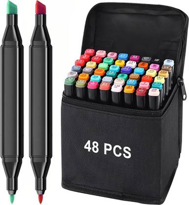 UrbanPop Dual Tip Art Markers 48 Colours with Carrying Case