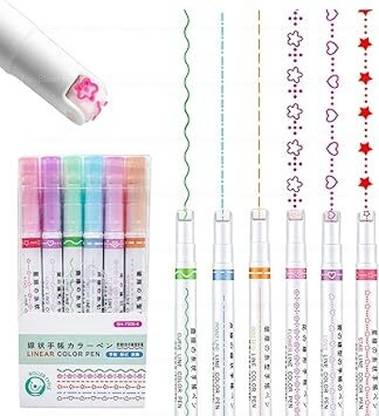 RHINETOYS Linear Color Pen Highlighter Pen Set Line Markers Colors For Adults&Kids