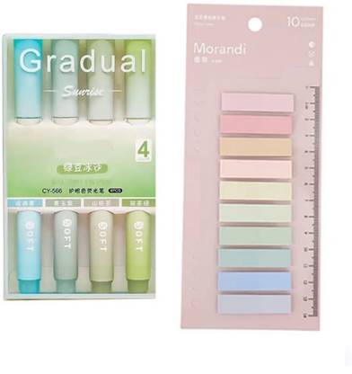 LeafLoom Aesthetic Cute Highlighter Pen, 200 Pcs Sticky Tabs Index Tabs Book Tabs